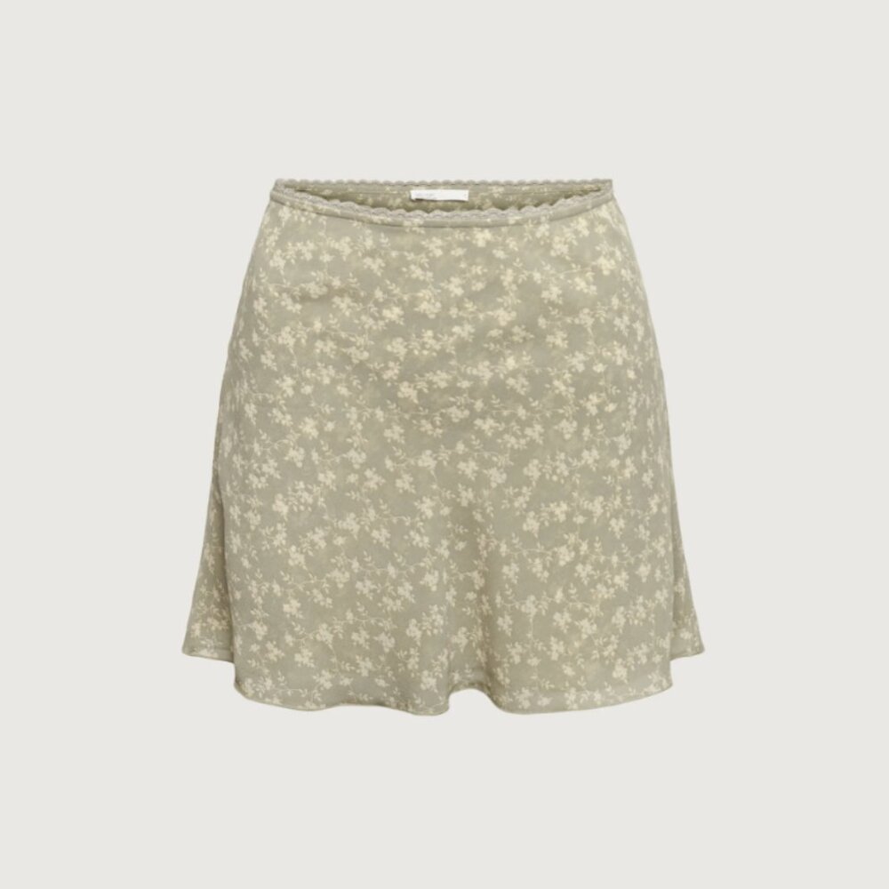 OAK + FORT Mini Floral Skirt (Size 4, Green)